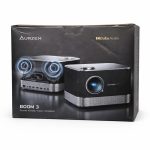 Videoproiector Inteligent AURZEN BOOM 3, 500 ANSI, 1080P, Suport 4K, AI Auto Focus & Keystone, HDR10, Sunet Stereo 3D, Difuzoare 36W, Bluetooth 5.2, Wi-Fi, Negru